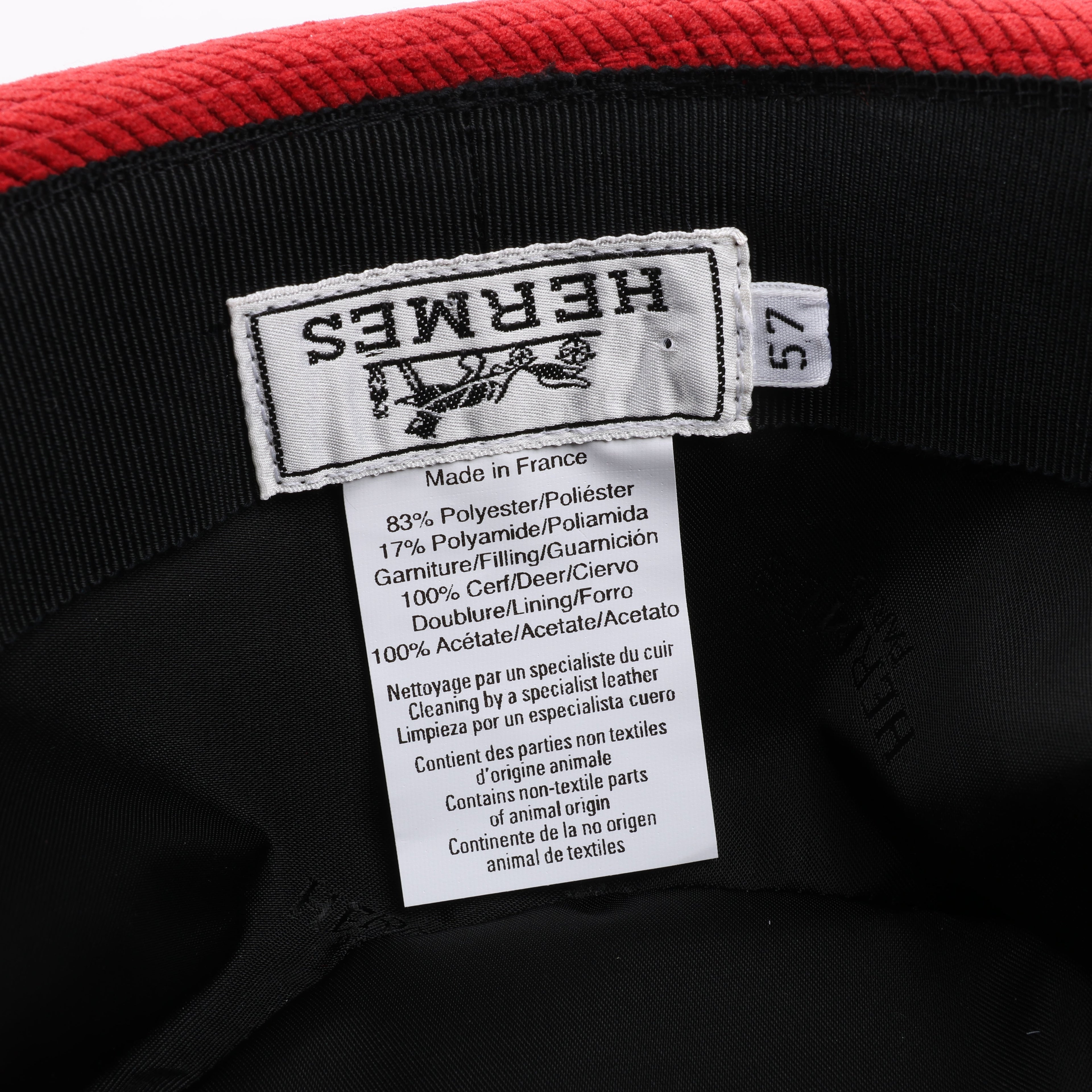 Hermes Corduroy Fedora Hat in Red