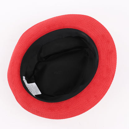 Hermes Corduroy Fedora Hat in Red