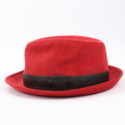 Hermes Cord-Fedora-Hut in Rot
