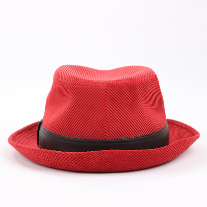 Hermes Cord-Fedora-Hut in Rot