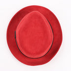 Hermes Corduroy Fedora Hat in Red