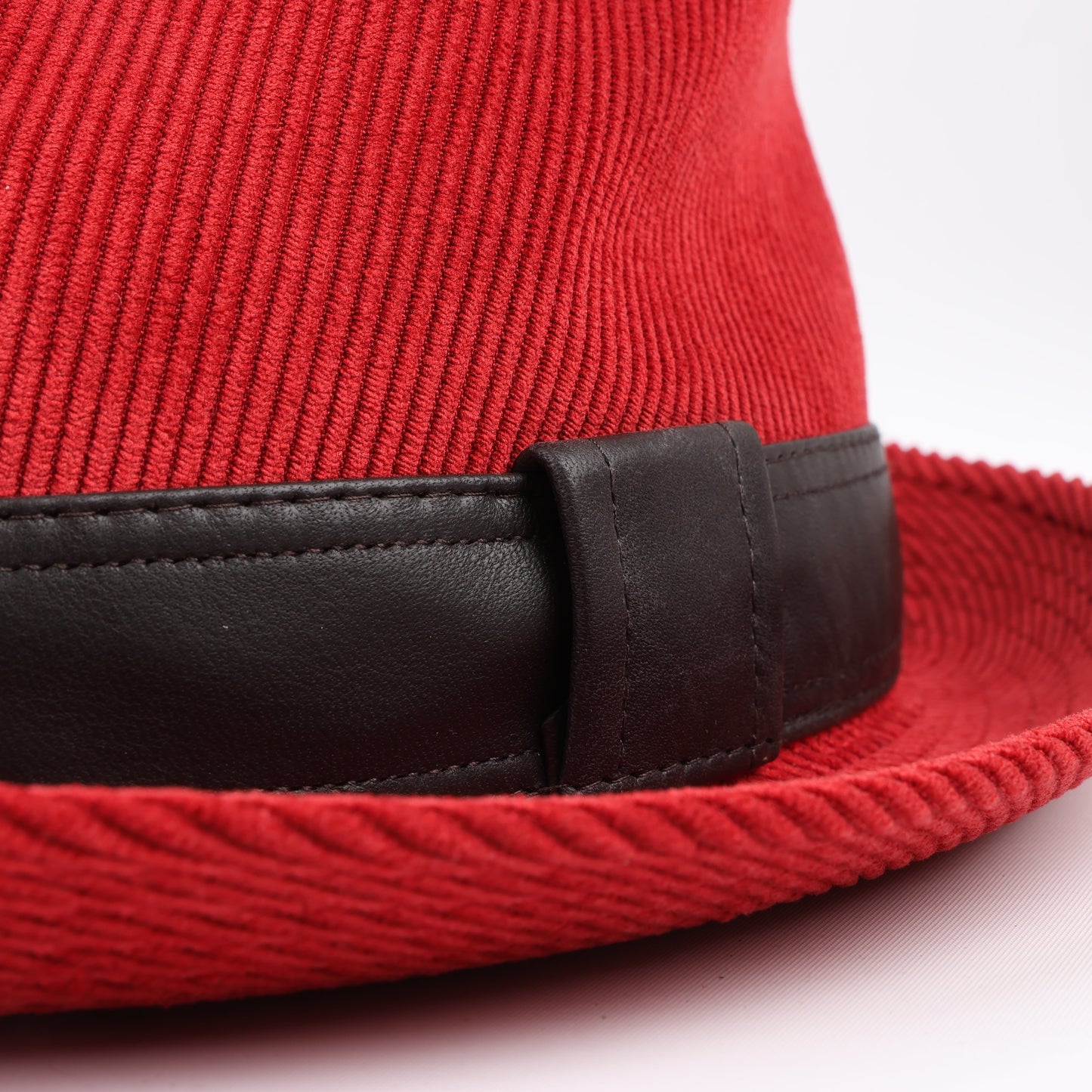 Hermes Corduroy Fedora Hat in Red