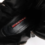 PRADA Sport Leather High-top Sneakers in Black 3TZ047, Size 36.5 EU