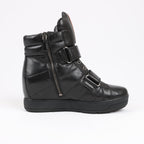 PRADA Sport Leather High-top Sneakers in Black 3TZ047, Size 36.5 EU