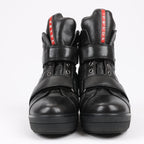 PRADA Sport Leather High-top Sneakers in Black 3TZ047, Size 36.5 EU