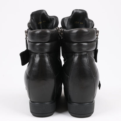 Baskets montantes en cuir noir PRADA Sport 3TZ047, pointure 36,5 EU