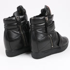 PRADA Sport Leather High-top Sneakers in Black 3TZ047, Size 36.5 EU