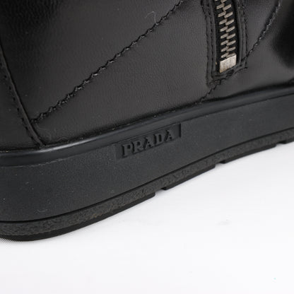 PRADA Sport Leather High-top Sneakers in Black 3TZ047, Size 36.5 EU