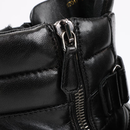 Baskets montantes PRADA Sport en cuir noir 3TZ047, pointure 36,5 EU