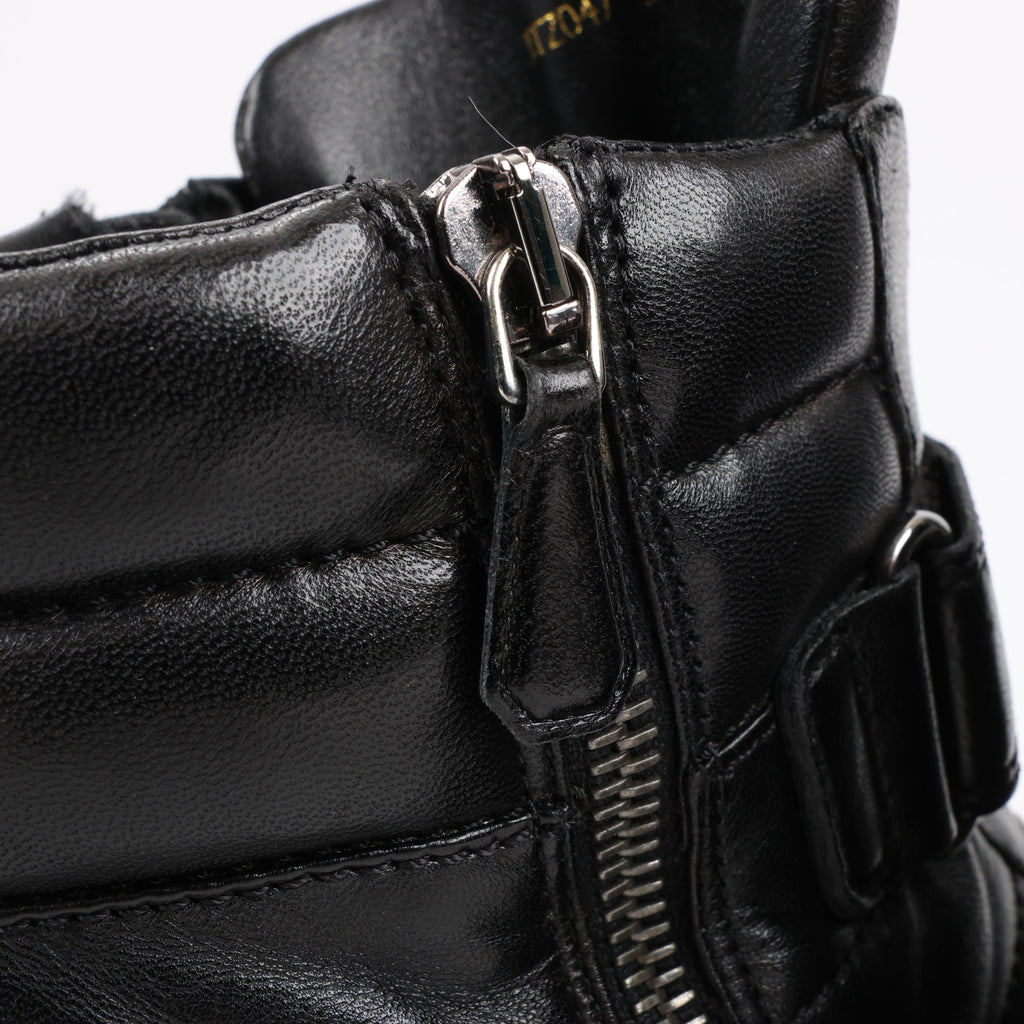 PRADA Sport Leather High-top Sneakers in Black 3TZ047, Size 36.5 EU