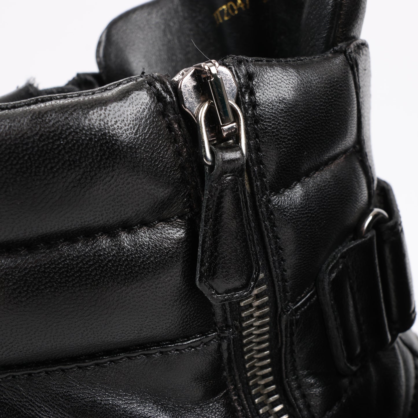 Baskets montantes en cuir noir PRADA Sport 3TZ047, pointure 36,5 EU