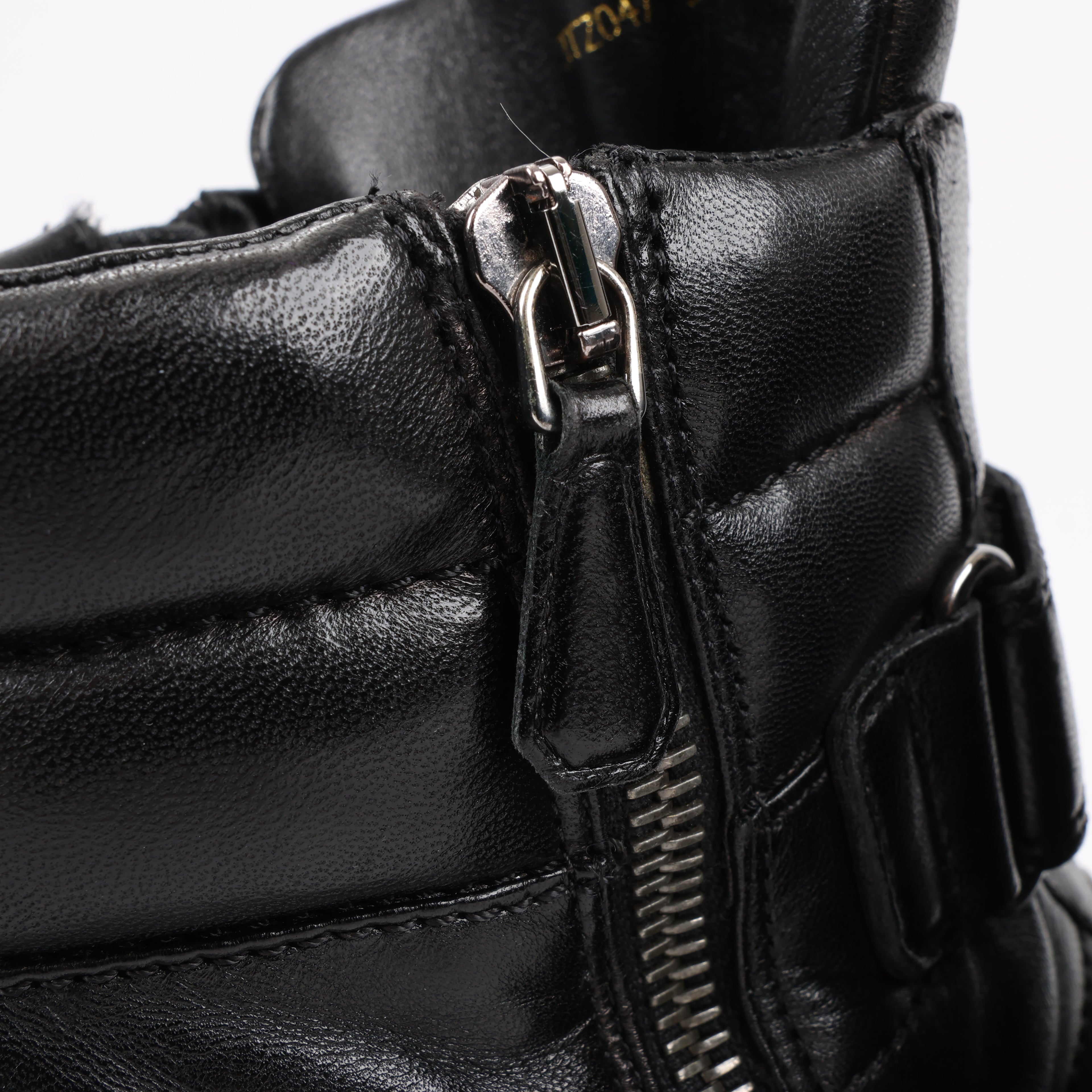 PRADA Sport Leather High-top Sneakers in Black 3TZ047, Size 36.5 EU