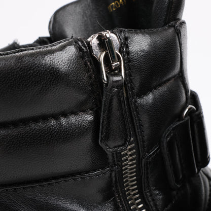 Baskets montantes en cuir noir PRADA Sport 3TZ047, pointure 36,5 EU