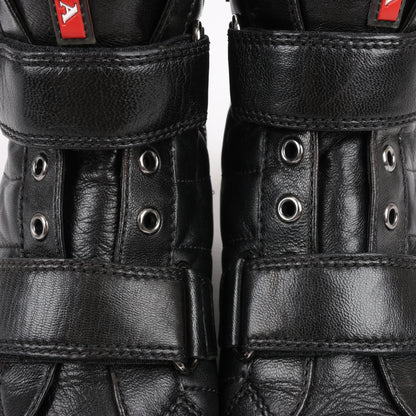 Baskets montantes PRADA Sport en cuir noir 3TZ047, pointure 36,5 EU