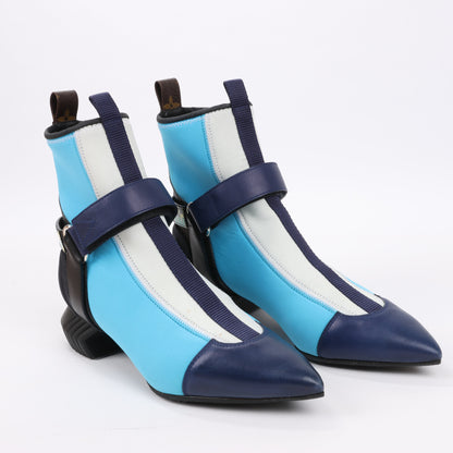 Louis Vuitton Neoprene Deep Sea Ankle Boot in Blue, Size 39 EU