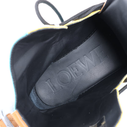 LOEWE Anagram 20SS Canvas & Leather Short Boots 44 EU in Multicolor