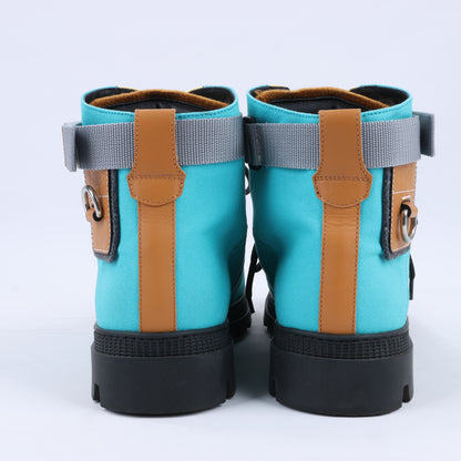 LOEWE Anagram 20SS Canvas & Leather Short Boots 44 EU in Multicolor