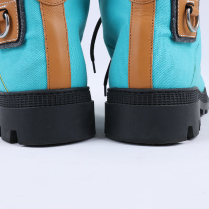 LOEWE Anagram 20SS Canvas & Leather Short Boots 44 EU in Multicolor