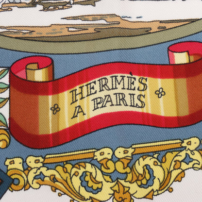 Hermès Carré 90 "L’ENTENTE CORDIALE" Silk handkerchief in Red