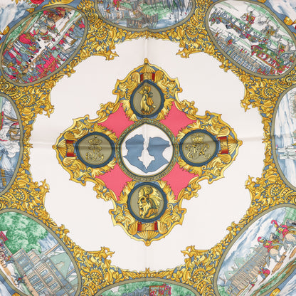 Hermès Carré 90 "L’ENTENTE CORDIALE" Silk handkerchief in Red