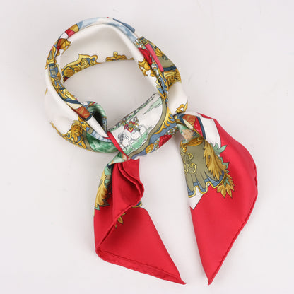 Hermès Carré 90 "L’ENTENTE CORDIALE" Silk handkerchief in Red
