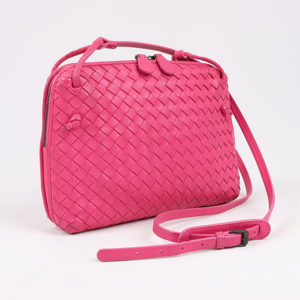 Bottega Veneta Intrecciato Nodini Crossbody Bag in Pink