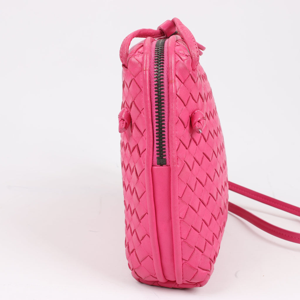 Bottega Veneta Intrecciato Nodini Crossbody Bag in Pink