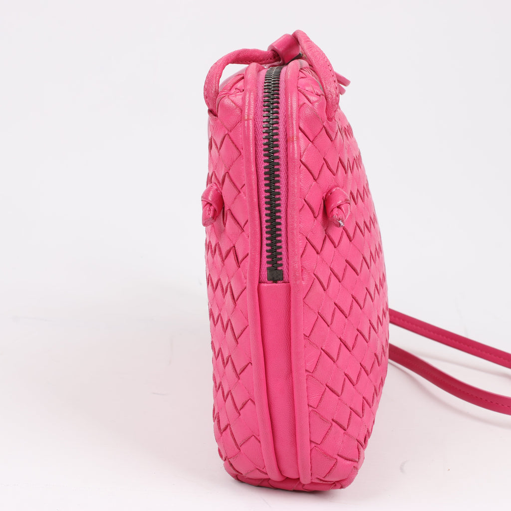 Bottega Veneta Intrecciato Nodini Crossbody Bag in Pink