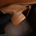 CELINE Luggage Micro Leather Handbag in Tri-color Brown