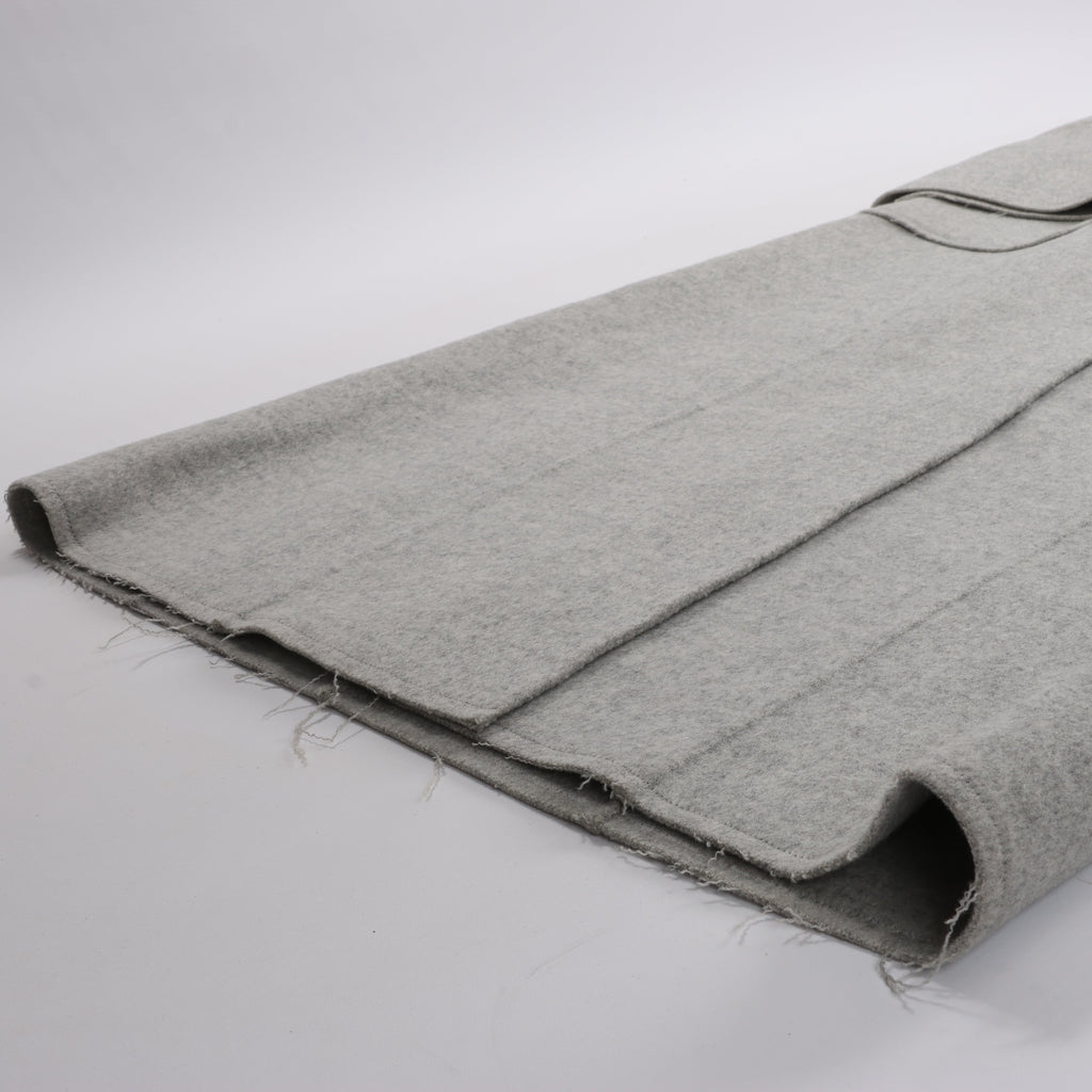 Helmut Lang Double-Face Wool Coat in Grey, Size XS