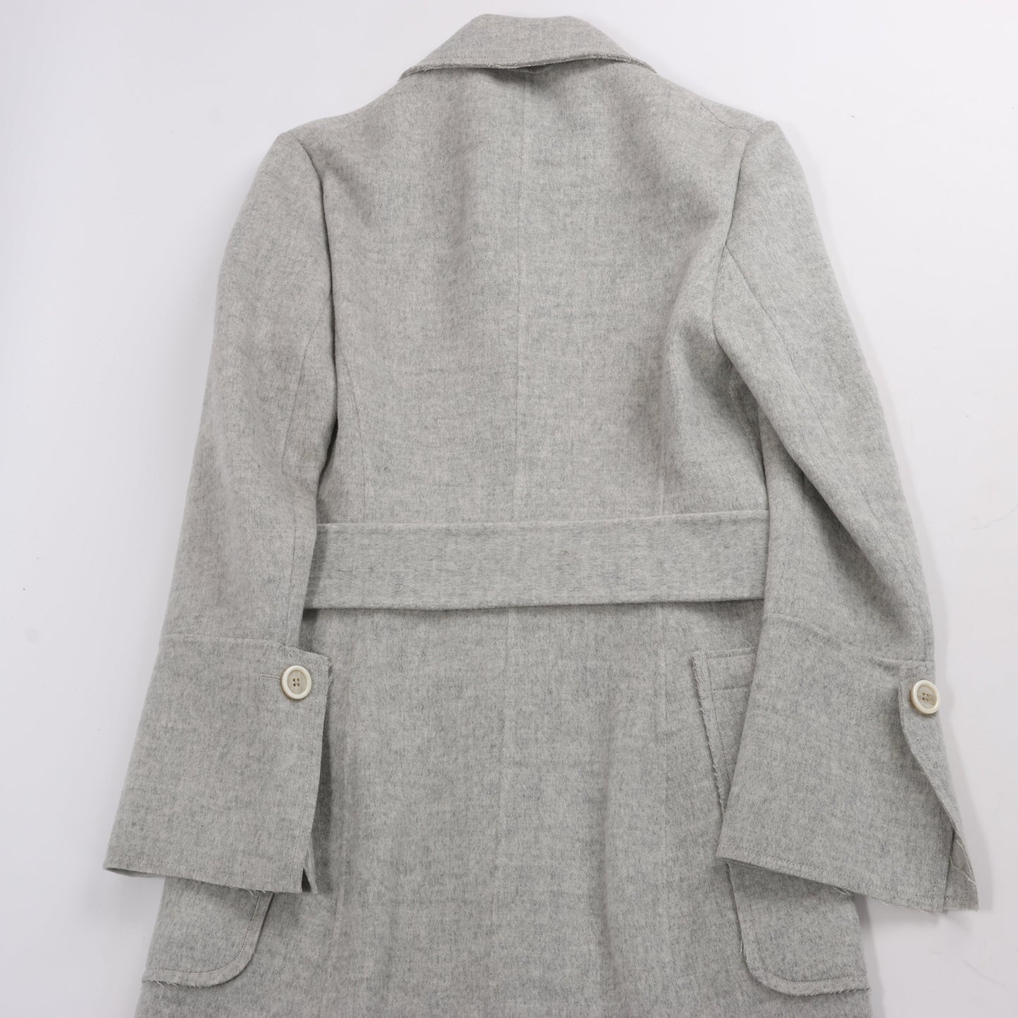 Helmut Lang Double-Face Wool Coat in Grey, Size XS