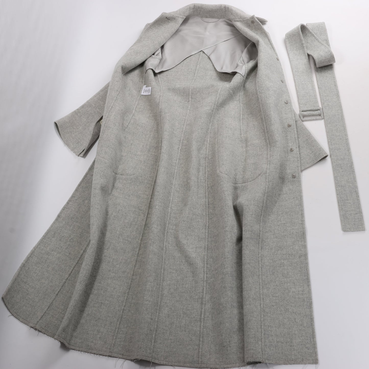Helmut Lang Double-Face Wool Coat in Grey, Size XS
