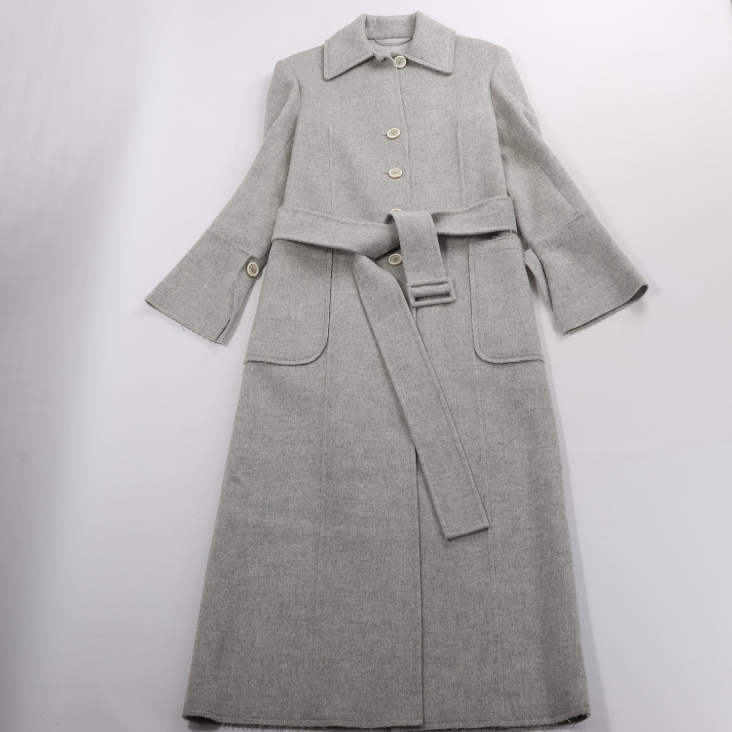 Helmut Lang Double-Face Wool Coat in Grey, Size XS
