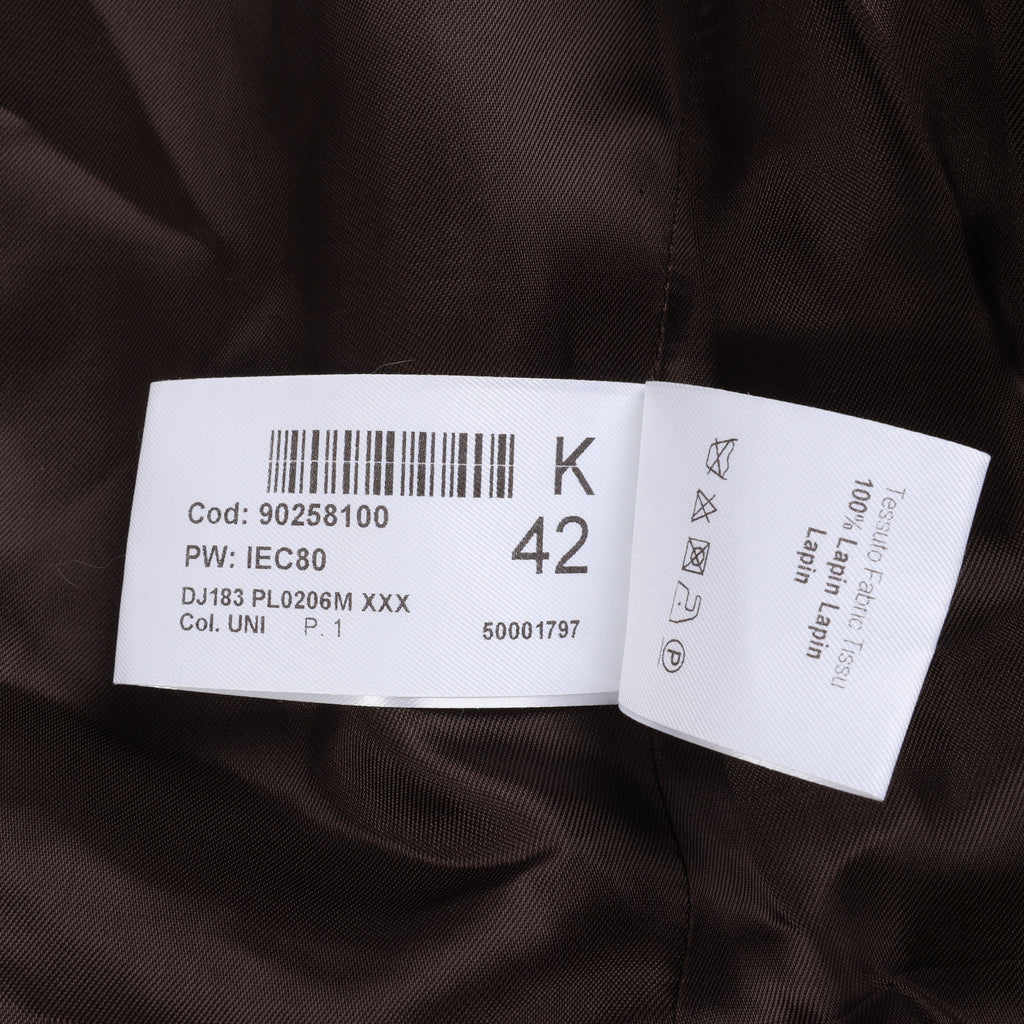 DONDUP Lapin Fur Coat in Brown, Size 42 IT