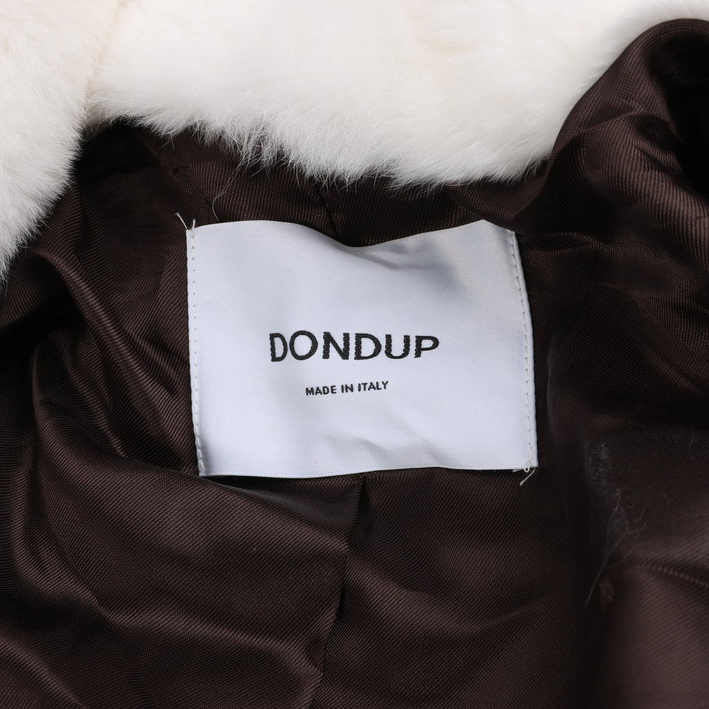 DONDUP Lapin Fur Coat in Brown, Size 42 IT