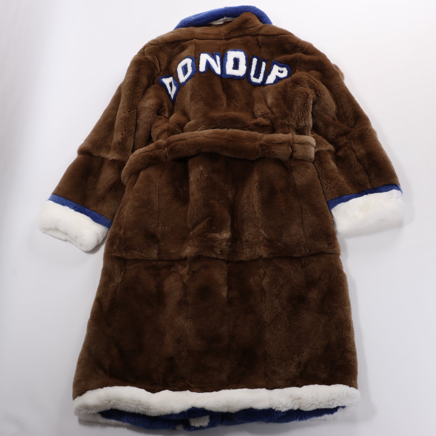 DONDUP Lapin Fur Coat in Brown, Size 42