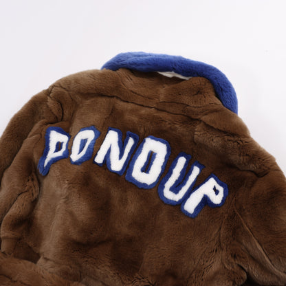 DONDUP Lapin Fur Coat in Brown, Size 42