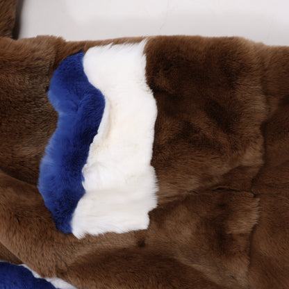 DONDUP Lapin Fur Coat in Brown, Size 42