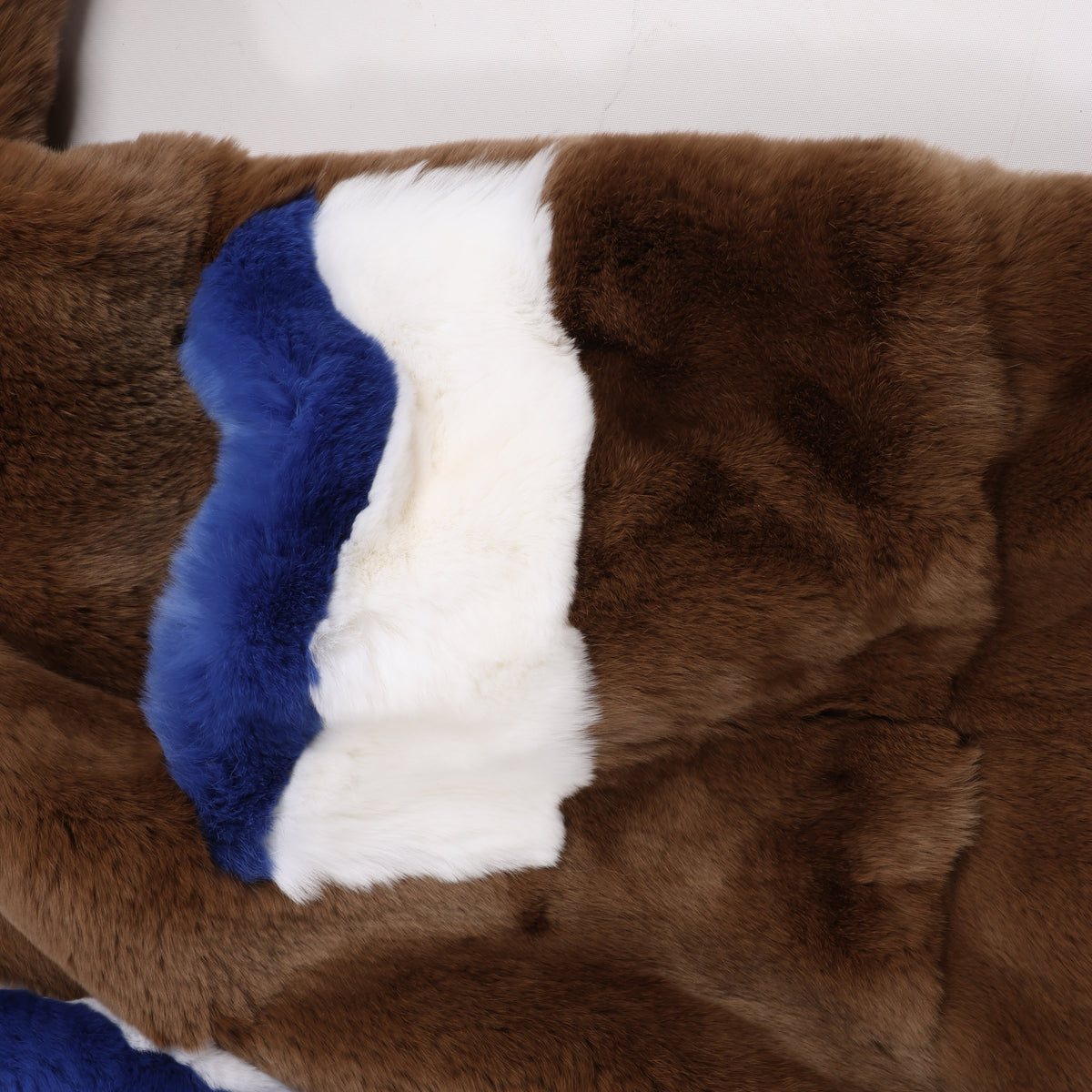 DONDUP Lapin Fur Coat in Brown, Size 42 IT