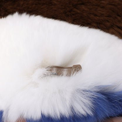 DONDUP Lapin Fur Coat in Brown, Size 42