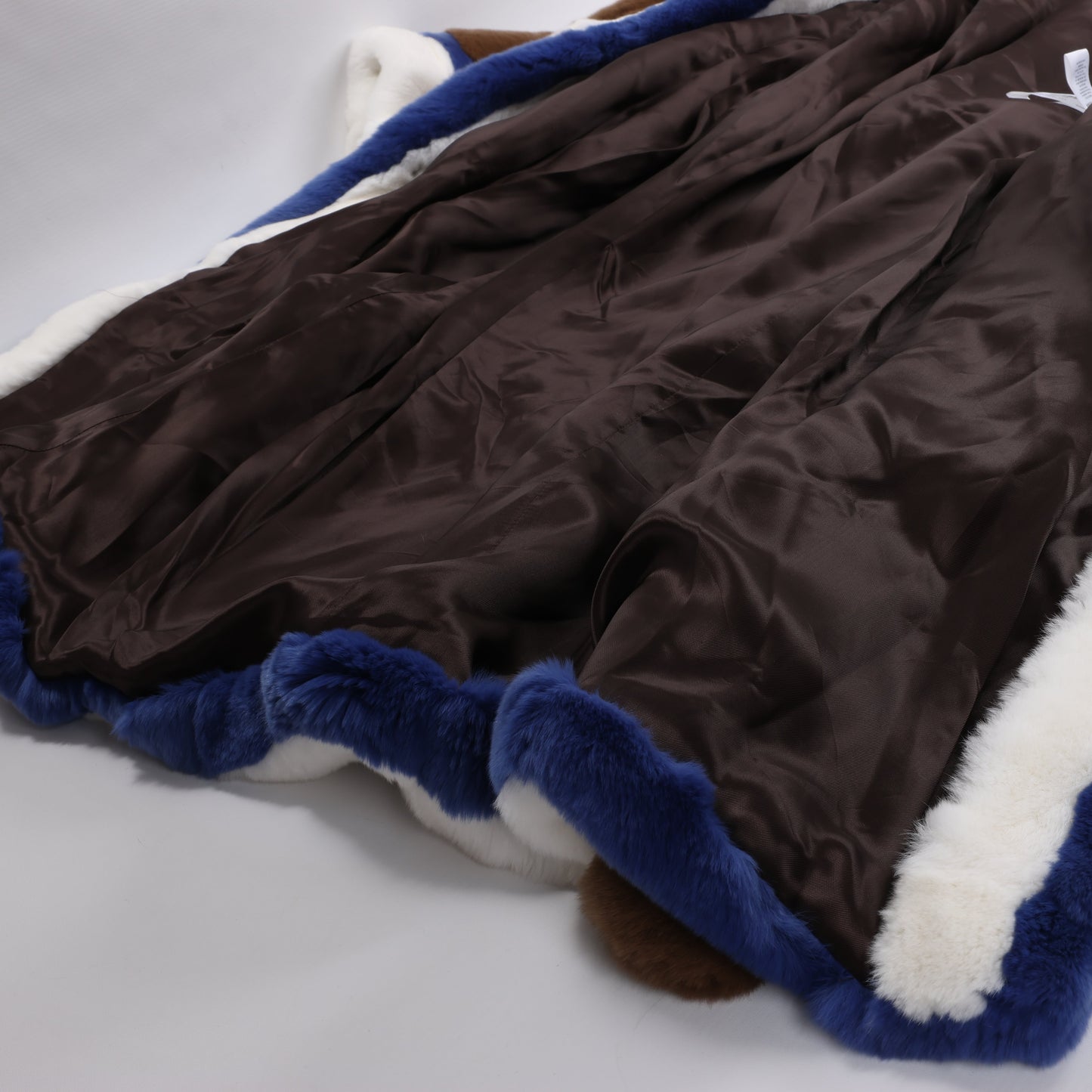 DONDUP Lapin Fur Coat in Brown, Size 42