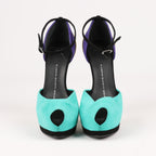 GIUSEPPE ZANNOTTI Suede Colorblock Pattern D'Orsay Pumps