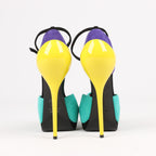 GIUSEPPE ZANNOTTI Suede Colorblock Pattern D'Orsay Pumps