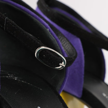 GIUSEPPE ZANNOTTI Escarpins D'Orsay en daim à motif color block