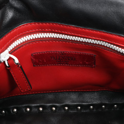Sac à bandoulière Valentino Rockstud Spike Chain 2 voies, noir et blanc