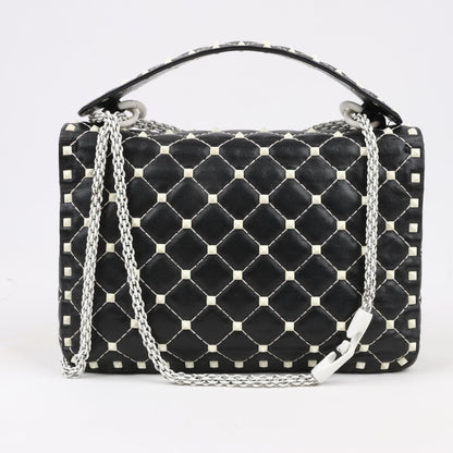Valentino Rockstud Spike Chain 2Way Shoulder Bag in Black x White