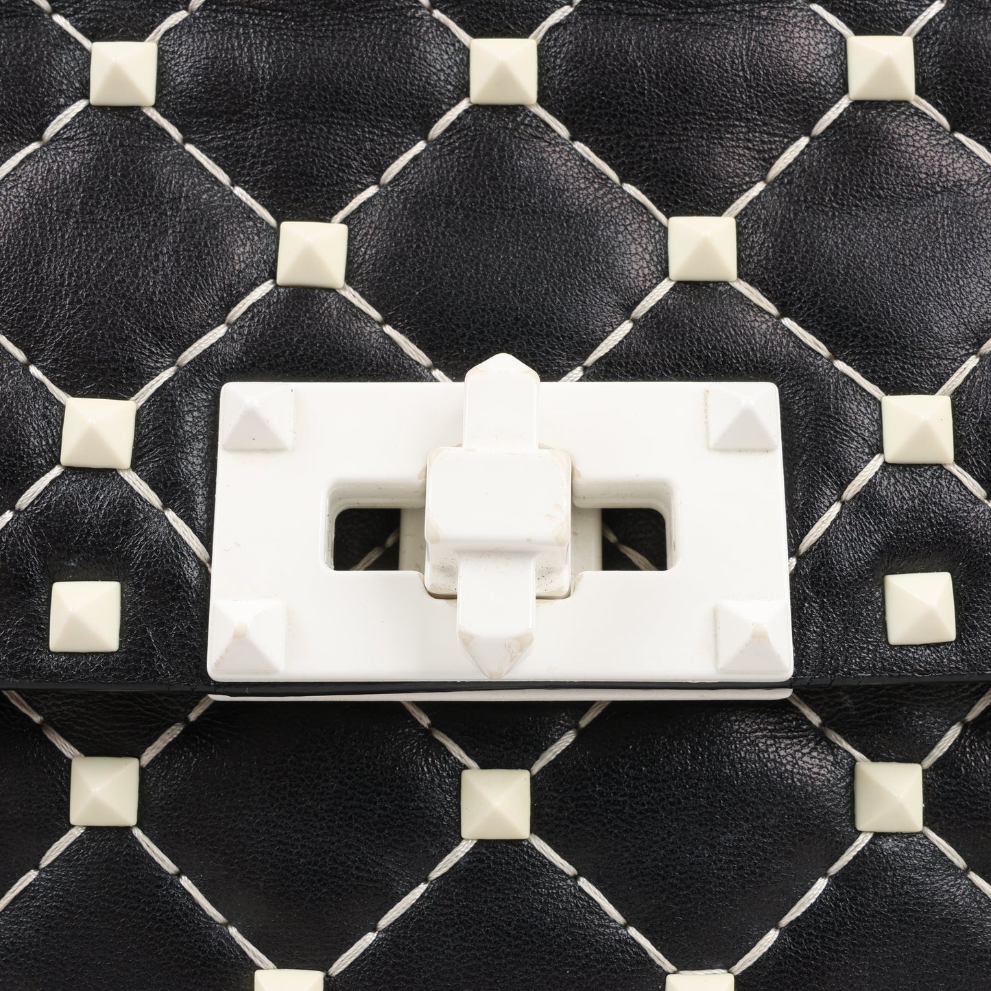 Valentino Rockstud Spike Chain 2Way Shoulder Bag in Black x White