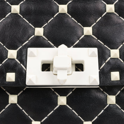 Valentino Rockstud Spike Chain 2Way Shoulder Bag in Black x White