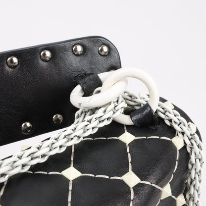 Valentino Rockstud Spike Chain 2Way Shoulder Bag in Black x White