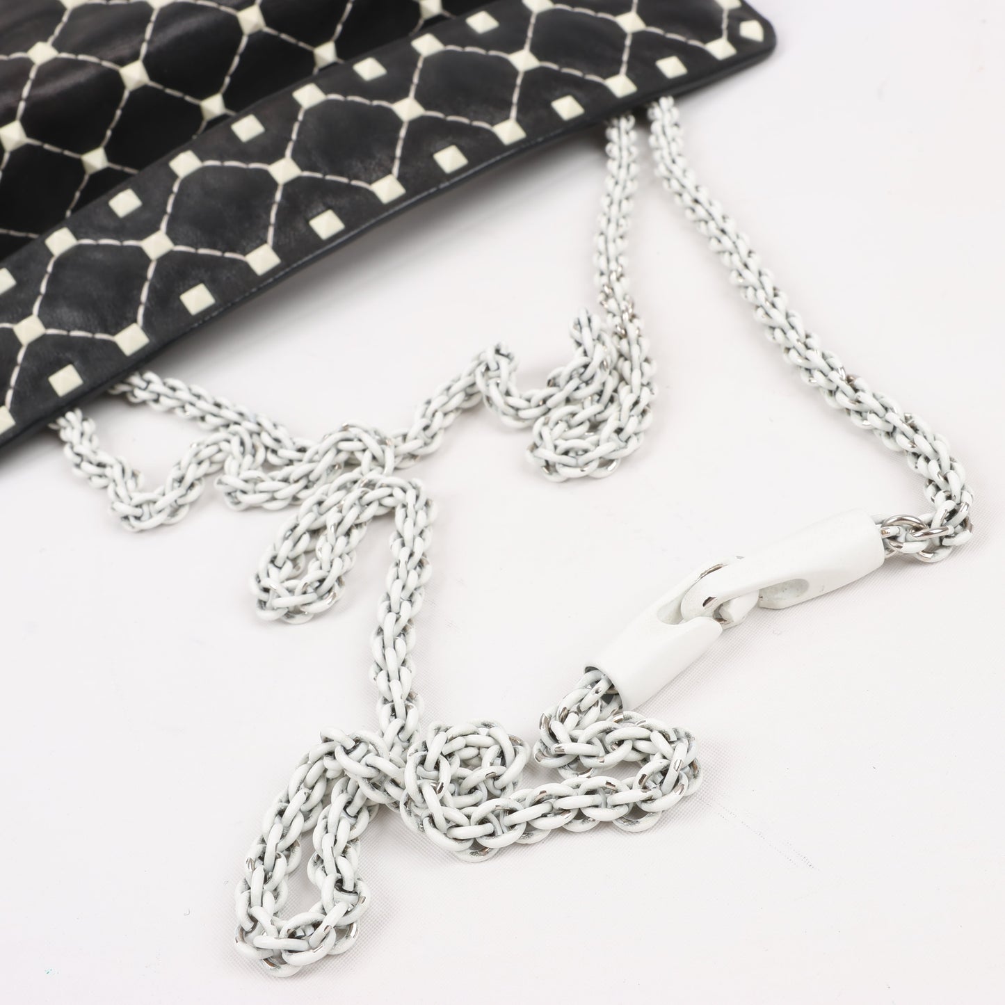 Valentino Rockstud Spike Chain 2Way Shoulder Bag in Black x White